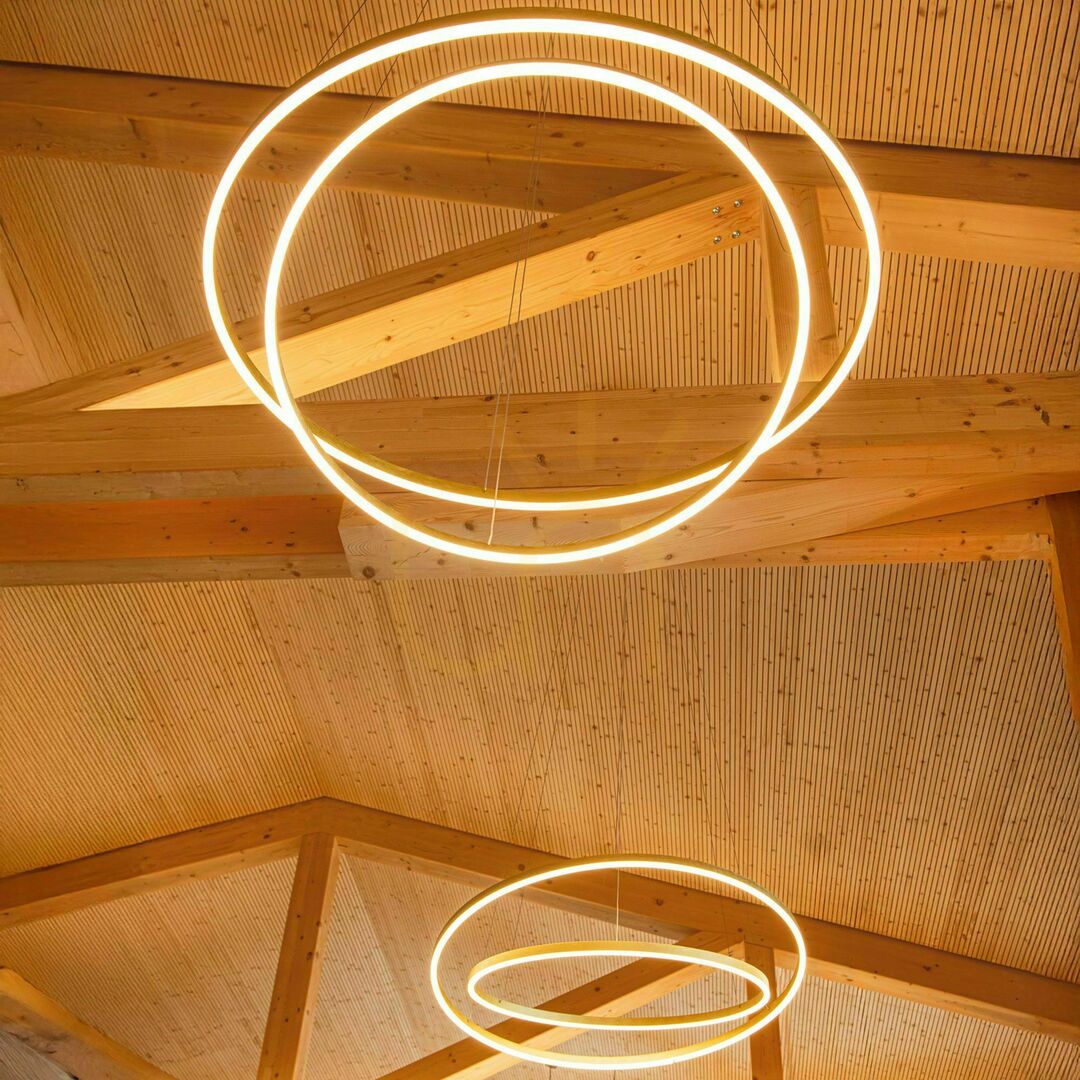 Spectacol Lampă suspendată LED s.luce Ring argintie 2 becuri rotunde 60/40 cm модерн Lampă suspendată LED s.luce Ring argintie 2 becuri rotunde 60/40 cm модерн