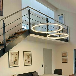 Lampă suspendată LED s.luce Ring aurie 2 lumini, 150 cm, excentrică, modernă 5 Lampă suspendată LED s.luce Ring aurie 2 lumini, 150 cm, excentrică, modernă small 5