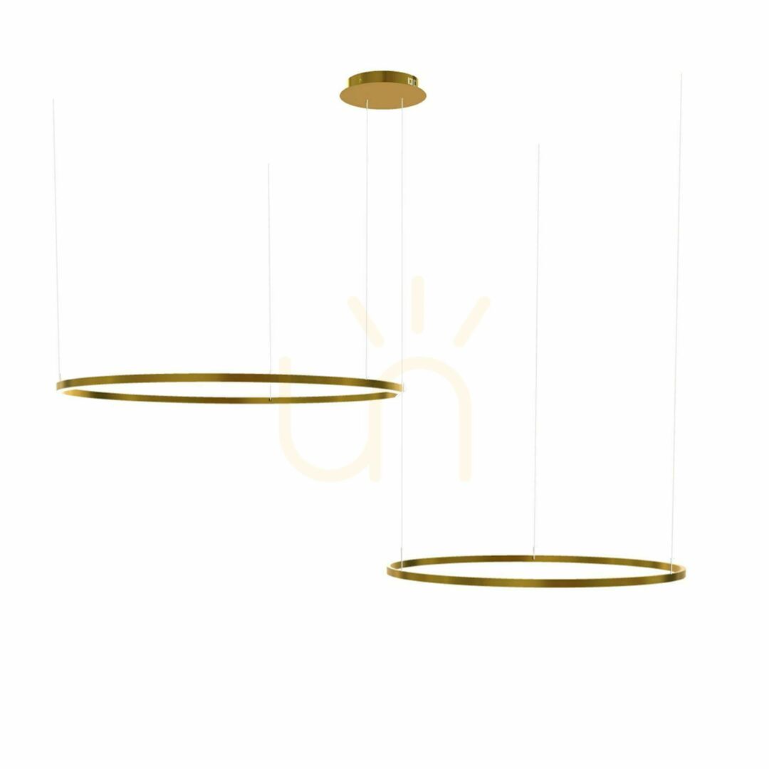 previzualizare Lampă suspendată LED s.luce Ring alb excentrică 2 surse 60/40 cm Lampă suspendată LED s.luce Ring alb excentrică 2 surse 60/40 cm