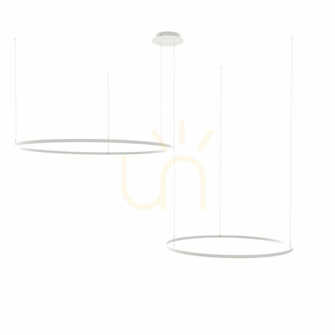 previzualizare Lampă suspendată LED s.luce Ring alb excentrică 2 surse 60/40 cm Lampă suspendată LED s.luce Ring alb excentrică 2 surse 60/40 cm