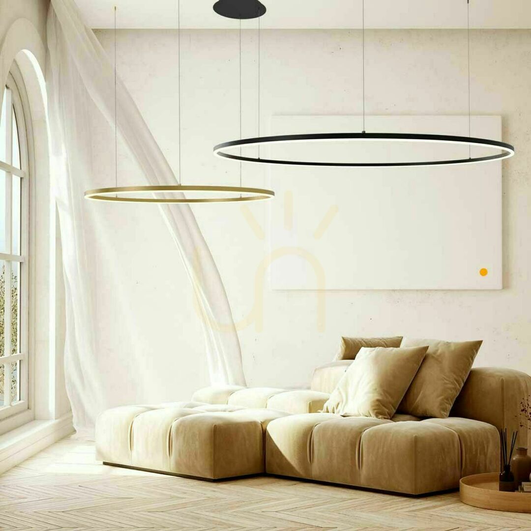 Verifica Lampă suspendată LED s.luce Ring alb excentrică 2 surse 60/40 cm Lampă suspendată LED s.luce Ring alb excentrică 2 surse 60/40 cm