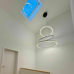 Lustră suspendată s.luce Ring LED neagră 3 inele 80/60/40 cm dimabilă small 5