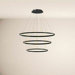 Lustră suspendată s.luce Ring Centric LED cu 3 inele neagră Ø120/100/80 cm 3000K small 1