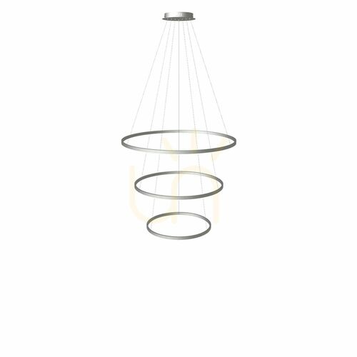 Verifica Lustră suspendată s.luce Ring LED 3 inele argintiu 100/80/60 cm dimabil
