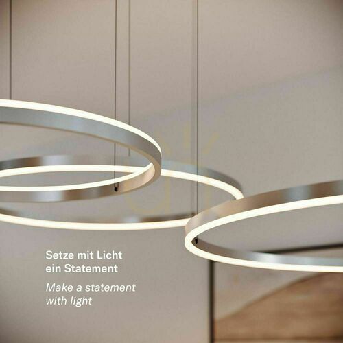 Verifica Lustră LED s.luce Ring aurie 3 inele 120/100/80 cm dimabilă
