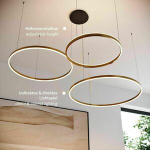Lustră suspendată s.luce Ring LED neagră 3 inele 150/120/100 cm dimmabilă 3 Lustră suspendată s.luce Ring LED neagră 3 inele 150/120/100 cm dimmabilă small 3