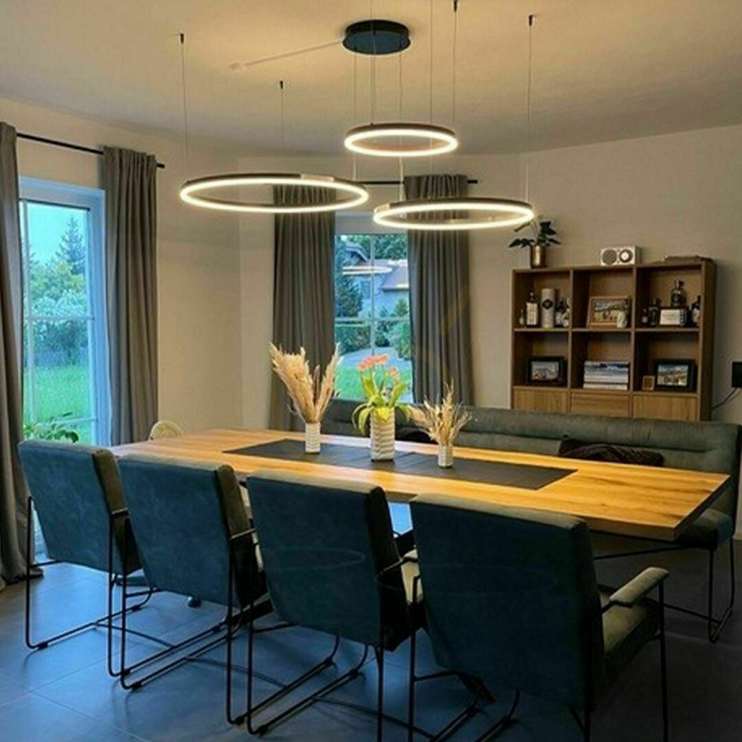 Verifica Lustră LED suspendată s.luce Ring neagră, 3 cercuri, dimabilă, 100/80/60 cm Lustră LED suspendată s.luce Ring neagră, 3 cercuri, dimabilă, 100/80/60 cm
