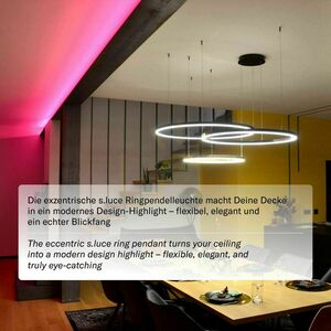 Lustră suspendată LED s.luce Ring argintie 3 inele 80/60/40 cm small 4