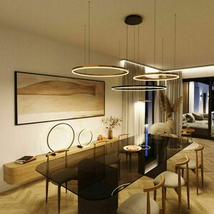 Lustră suspendată LED s.luce Ring argintie 3 inele 80/60/40 cm small 8