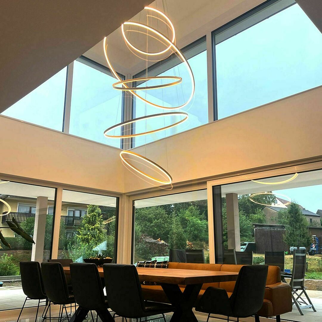 Vedere Lustră suspendată s.luce Ring LED alb 5 becuri dimabilă 3000K Lustră suspendată s.luce Ring LED alb 5 becuri dimabilă 3000K