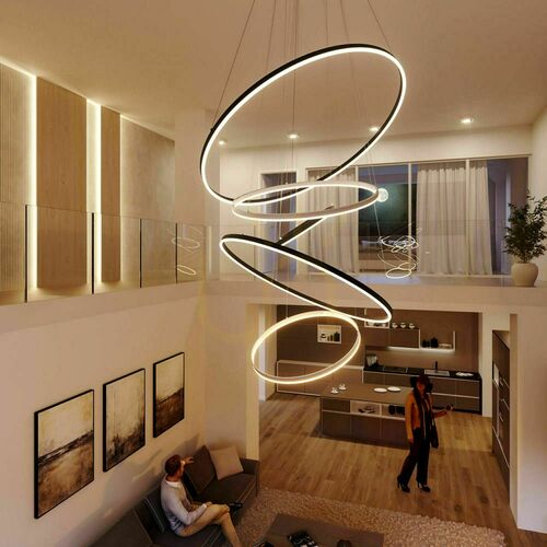 Verifica Lustru suspendat s.luce Ring LED 5x alb dimabil 100 cm rotund modern