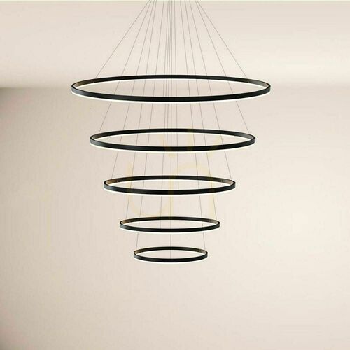 Verifica Lustră suspendată s.luce Ring LED aurie 5 becuri 100 cm, dimabilă