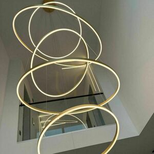 Lustră suspendată s.luce Ring LED 5 brațe argintie Ø150 cm dimabilă small 14