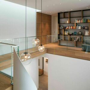Lustră s.luce Orb aurie 3 becuri E27, sticlă, metal, rotundă, 40 cm small 2