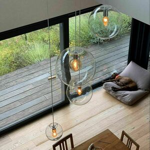 Lustră s.luce Orb aurie cu 3 brațe, sticlă, E27, dimabilă, 40 cm 4 Lustră s.luce Orb aurie cu 3 brațe, sticlă, E27, dimabilă, 40 cm small 4