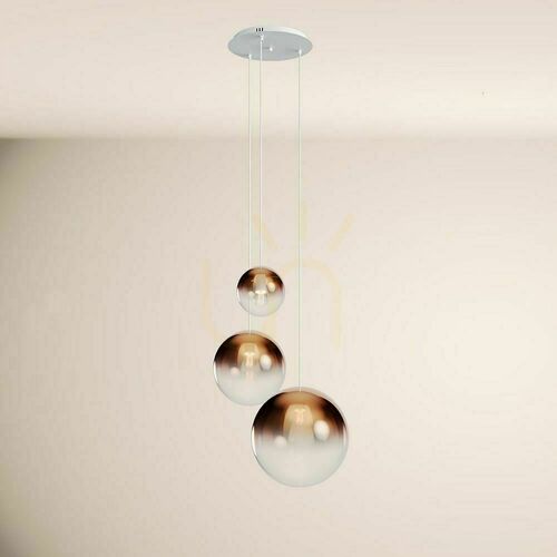 Verifica Lampă suspendată s.luce Orb Modular 3x E27 sticlă degrade cupru metal