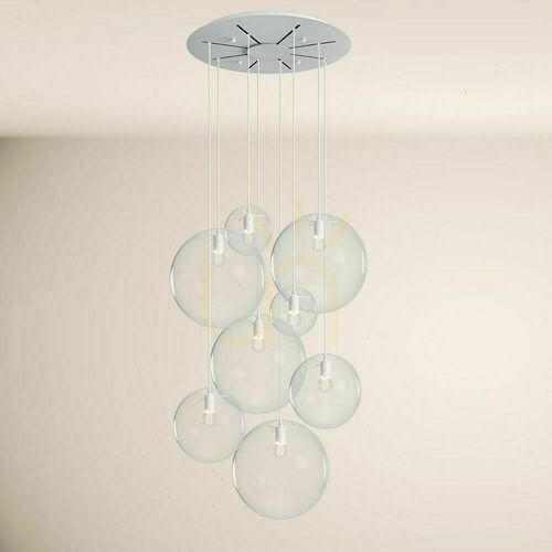 Verifica Lustrare modulară s.luce Orb albă din sticlă și metal, 8 brațe, Ø50 cm