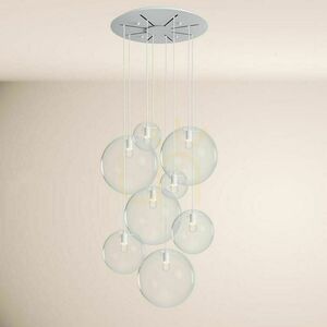 Lustrare modulară s.luce Orb albă din sticlă și metal, 8 brațe, Ø50 cm small 1