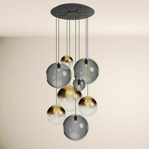 Verifica Lustă modulară s.luce Orb aurie, sticlă și metal, 8 brațe, E27, 50 cm