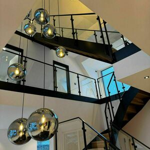Lustă modulară s.luce Orb aurie, sticlă și metal, 8 brațe, E27, 50 cm 4 Lustă modulară s.luce Orb aurie, sticlă și metal, 8 brațe, E27, 50 cm small 4