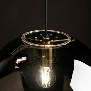 Lustră s.luce Orb neagră, 12 becuri, E27, din sticlă și metal small 12