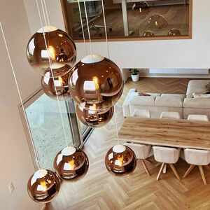 Lustră s.luce Orb neagră, modulară, 12xE27, sticlă, metal, 50 cm small 14