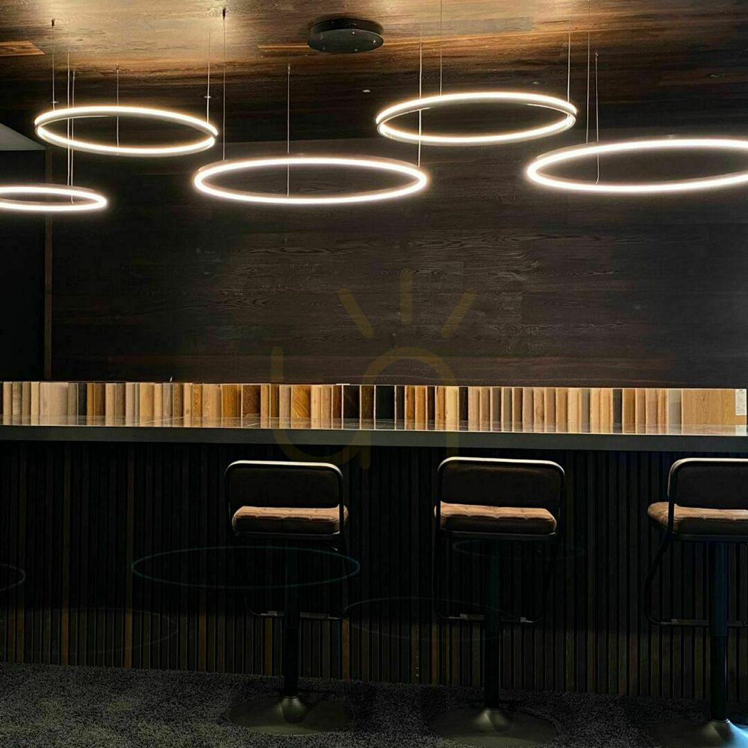 previzualizare Lustră suspendată s.luce Ring LED aurie, 5 becuri, 120 cm, dimabilă Lustră suspendată s.luce Ring LED aurie, 5 becuri, 120 cm, dimabilă