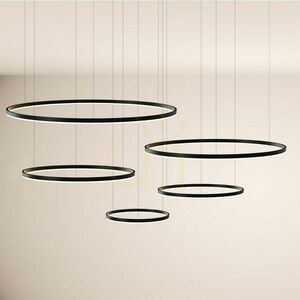 Lustră suspendată LED s.luce Ring neagră 5 inele 120 cm dimabilă 1 Lustră suspendată LED s.luce Ring neagră 5 inele 120 cm dimabilă small 1