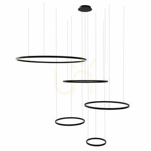 Lustră suspendată LED s.luce Ring neagră 5 inele 120 cm dimabilă 11 Lustră suspendată LED s.luce Ring neagră 5 inele 120 cm dimabilă small 11
