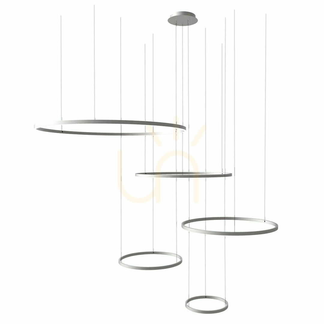Spectacol Lustră suspendată LED s.luce Ring neagră, 5 becuri, 150 cm Lustră suspendată LED s.luce Ring neagră, 5 becuri, 150 cm