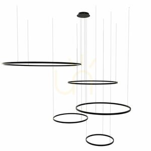 Lustră suspendată LED s.luce Ring neagră, 5 becuri, 150 cm 6 Lustră suspendată LED s.luce Ring neagră, 5 becuri, 150 cm small 6