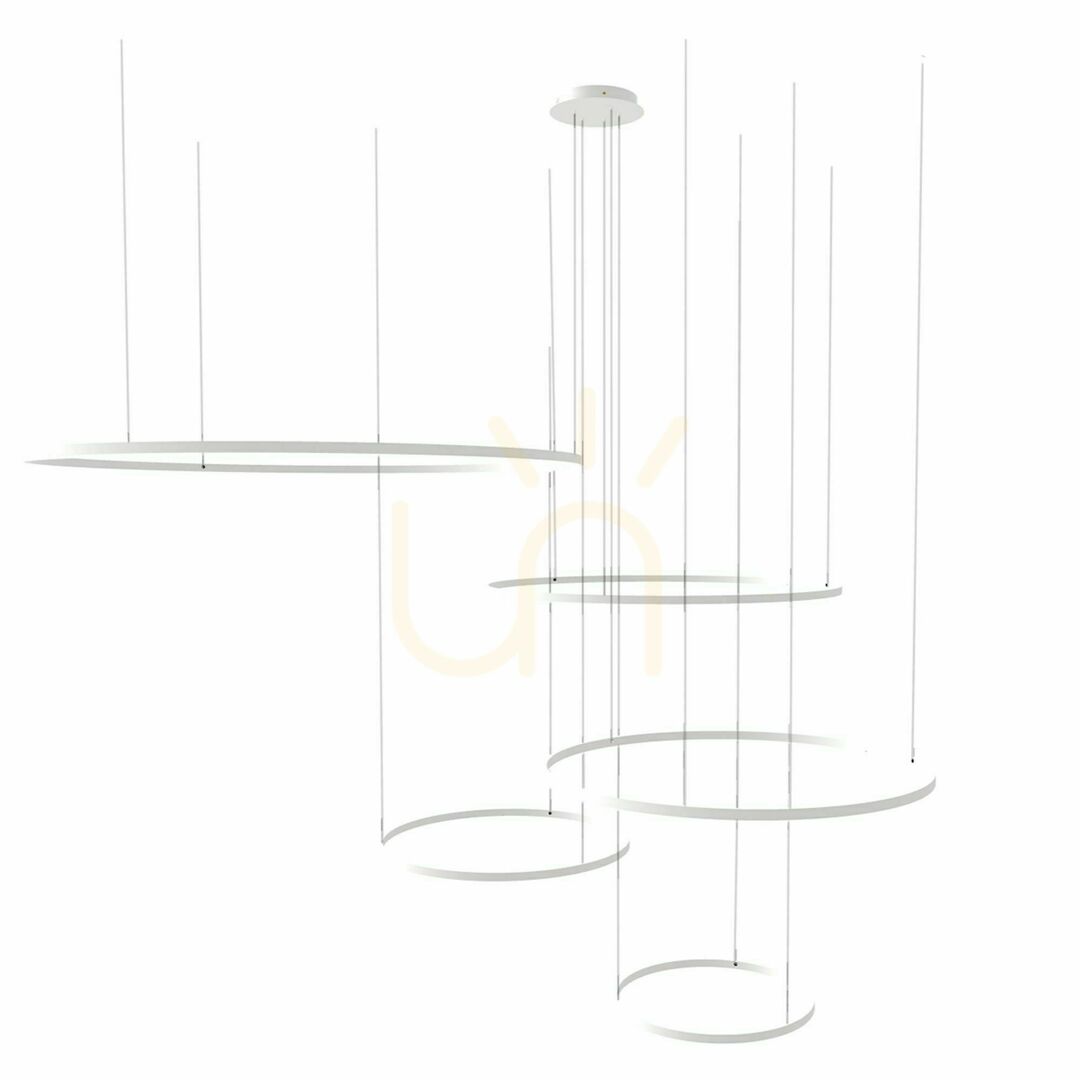 Afişa Lustră suspendată LED s.luce Ring neagră, 5 becuri, 150 cm Lustră suspendată LED s.luce Ring neagră, 5 becuri, 150 cm