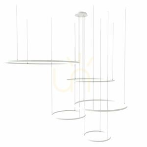 Lustră LED s.luce Ring argintie 5 becuri, 150 cm, dimabilă, modernă small 8