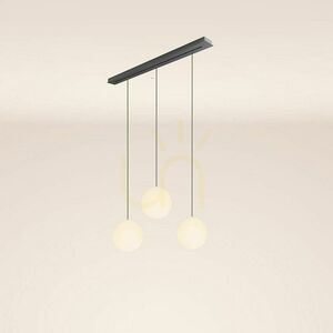 Lustră suspendată s.luce Orb albă Ø30 cm, 3 becuri, sticlă și metal, modernă small 6