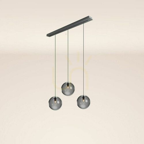 Verifica Lustră s.luce Orb fumuriu 3 becuri E27 Ø30 cm sticlă metal modernă