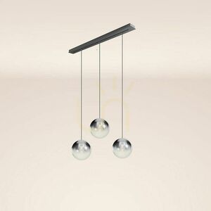 Lustră s.luce Orb fumuriu 3 becuri E27 Ø30 cm sticlă metal modernă small 8
