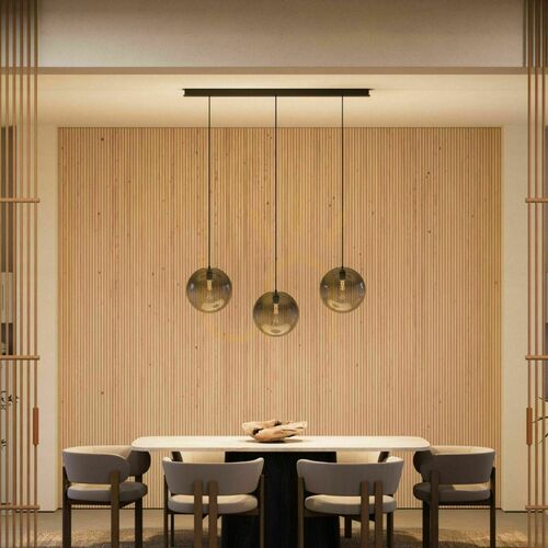 Verifica Lustră s.luce Orb fumuriu 3 becuri E27 Ø30 cm sticlă metal modernă