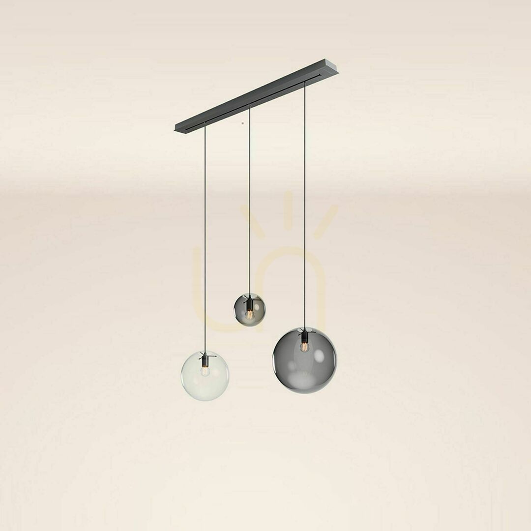 Vedere Lustră suspendată s.luce Orb aurie, 3 becuri, sticlă, 120 cm, Ø 20/30/40 cm Lustră suspendată s.luce Orb aurie, 3 becuri, sticlă, 120 cm, Ø 20/30/40 cm