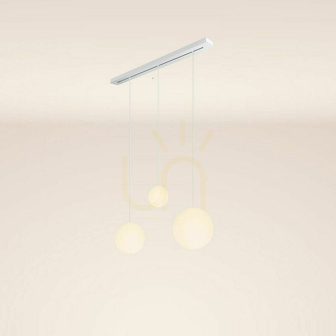 Spectacol Lustră suspendată s.luce Orb aurie, 3 becuri, sticlă, 120 cm, Ø 20/30/40 cm Lustră suspendată s.luce Orb aurie, 3 becuri, sticlă, 120 cm, Ø 20/30/40 cm