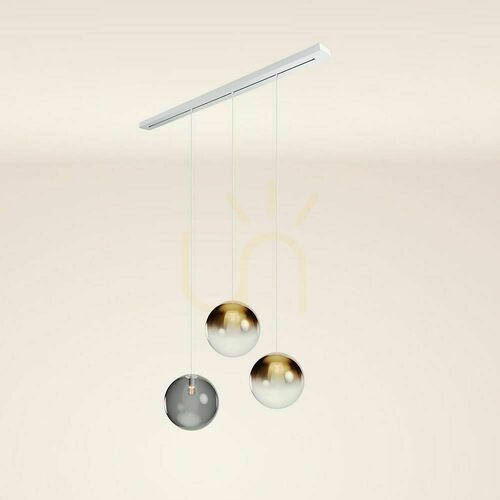 Verifica Lustră s.luce Orb aurie 3 becuri E27 Ø40 cm sticlă metal modernă
