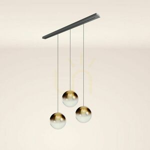 Lustră s.luce Orb fumuriu 3xE27, sticlă și metal, Ø40 cm, modernă small 10