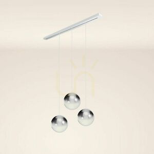 Lustră s.luce Orb fumuriu 3xE27, sticlă și metal, Ø40 cm, modernă small 14