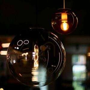 Lustră s.luce Orb fumuriu 3xE27, sticlă și metal, Ø40 cm, modernă small 3