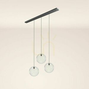 Lustră s.luce Orb fumuriu 3xE27, sticlă și metal, Ø40 cm, modernă small 4