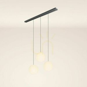 Lustră s.luce Orb fumuriu 3xE27, sticlă și metal, Ø40 cm, modernă small 6