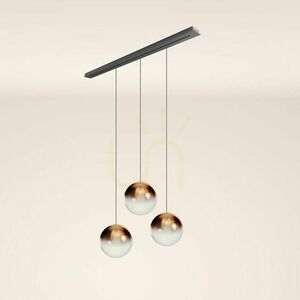 Lustră s.luce Orb fumuriu 3xE27, sticlă și metal, Ø40 cm, modernă small 9