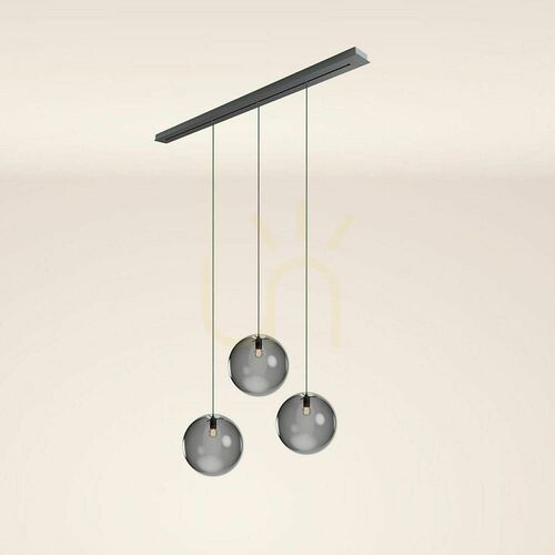Verifica Lustru s.luce Orb fumuriu, sticlă, 3 becuri E27, 40 cm, modern, dimmabil