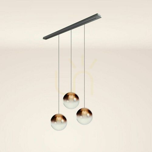 Verifica Lustră s.luce Orb cu 3 brațe, cupru, sticlă și metal, Ø40 cm, E27, modernă