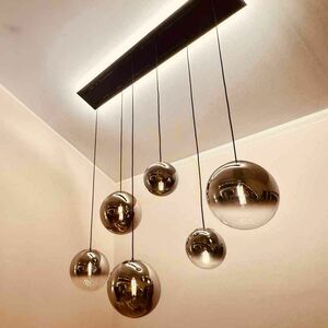 Lustră s.luce Orb albă 5 becuri E27 sticlă metal 40 cm modernă 2 Lustră s.luce Orb albă 5 becuri E27 sticlă metal 40 cm modernă small 2