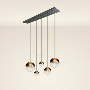 Lustră s.luce Orb fumuriu 5 becuri E27 sticlă metal, 160 cm small 9
